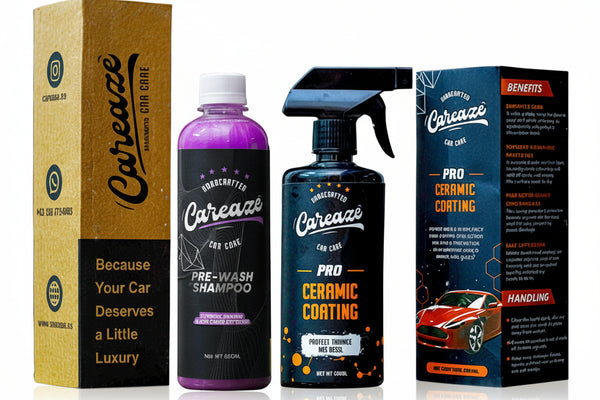 Car care product bundle with '11.11 Sale' text on a beige background